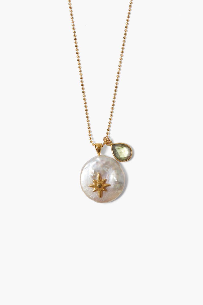 Beacon Charm Necklace White Pearl Mix