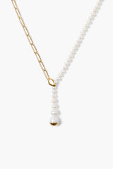 Marion Drop Necklace White Pearl