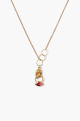 Mano Evil Eye Charm Necklace Garnet