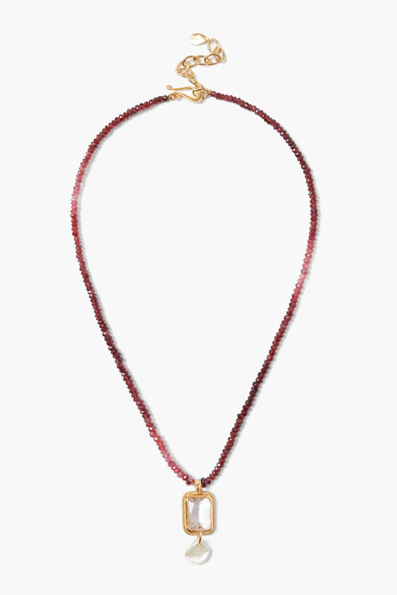 Geneva Necklace Burgundy Mix