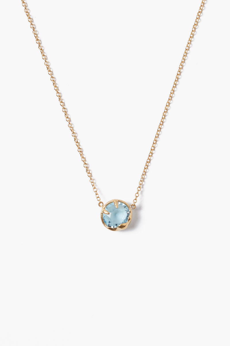 March Birthstone Necklace Aquamarine Crystal