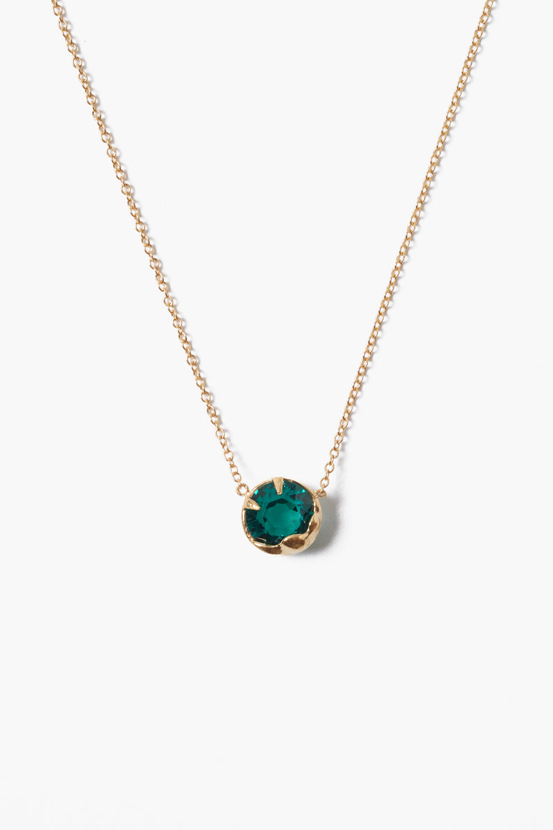 Raw Emerald Pendant Necklace 14k Gold Filled or Sterling Silver Chain –  Catching Wildflowers