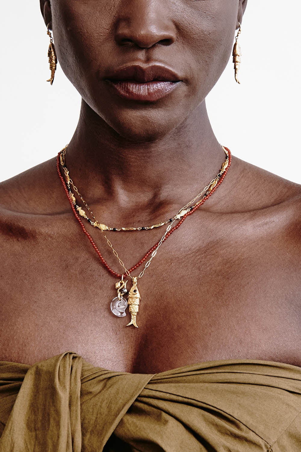Koi Necklace Garnet – Chan Luu