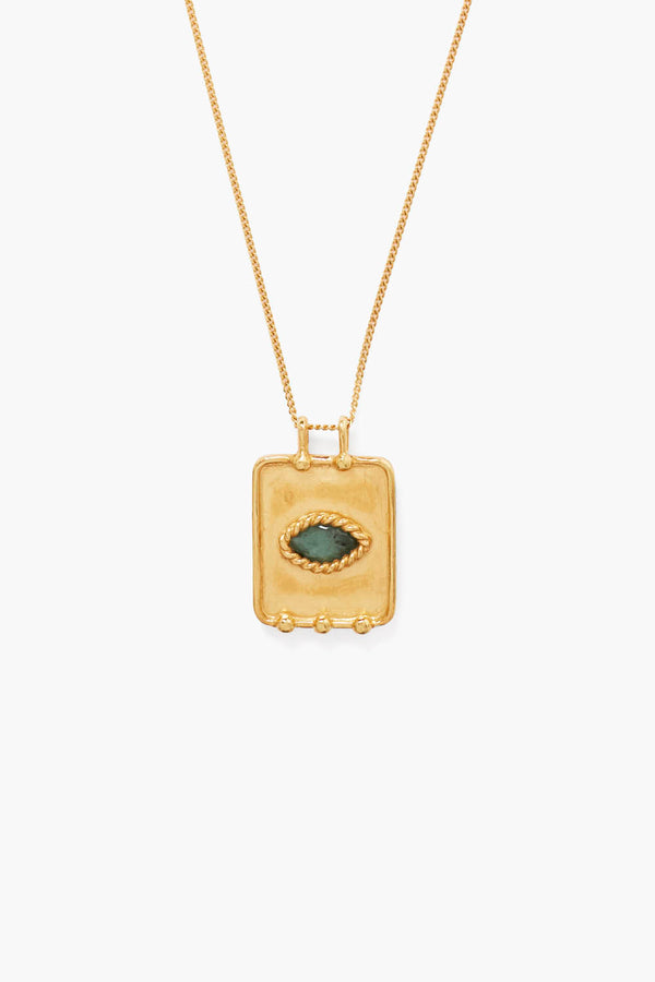 Twist Evil Eye Charm Necklace Emerald