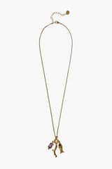 Mini Koi Charm Necklace Gold Mix