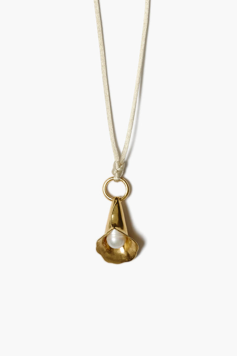 Calla Lily Cord Necklace Gold