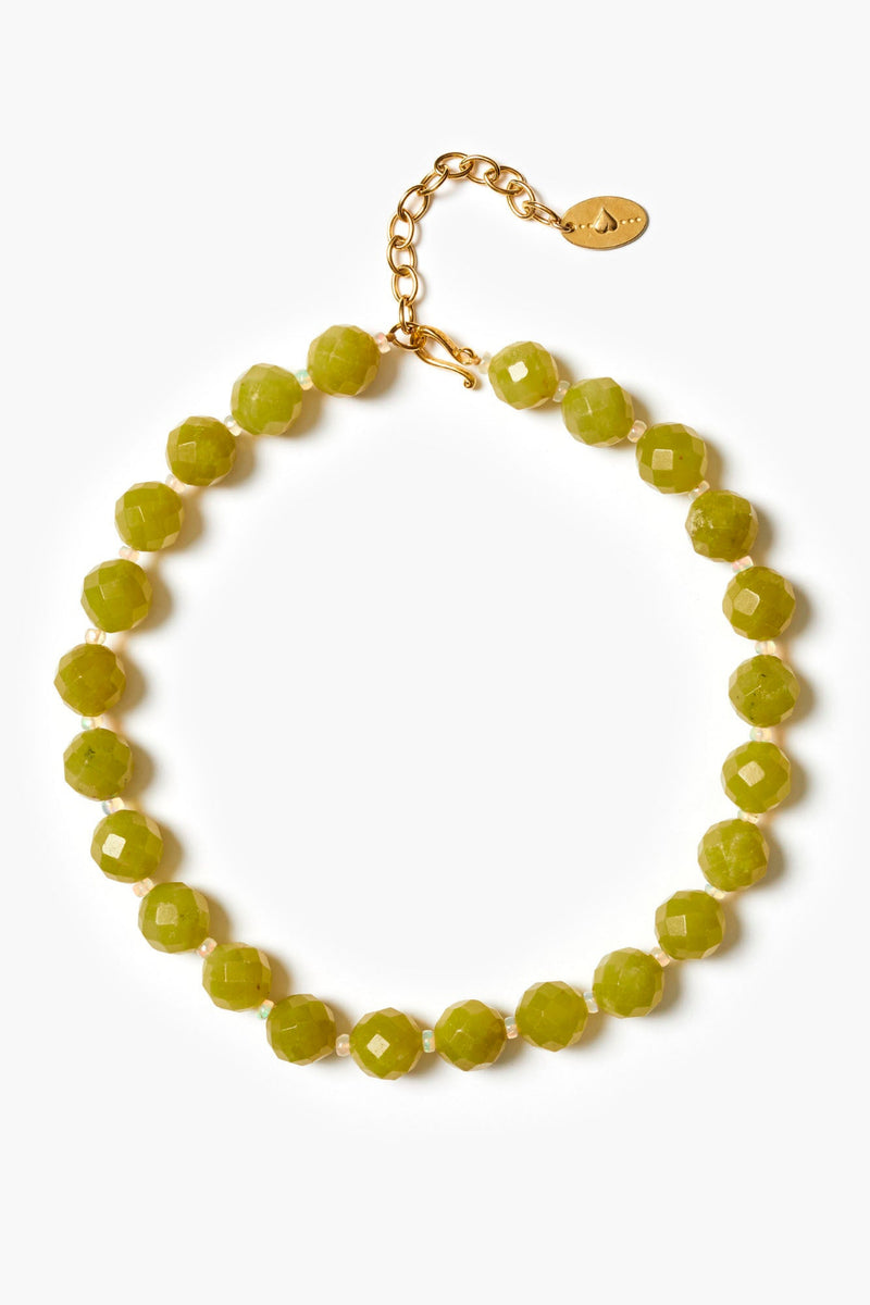 Oona Necklace Olive Jade