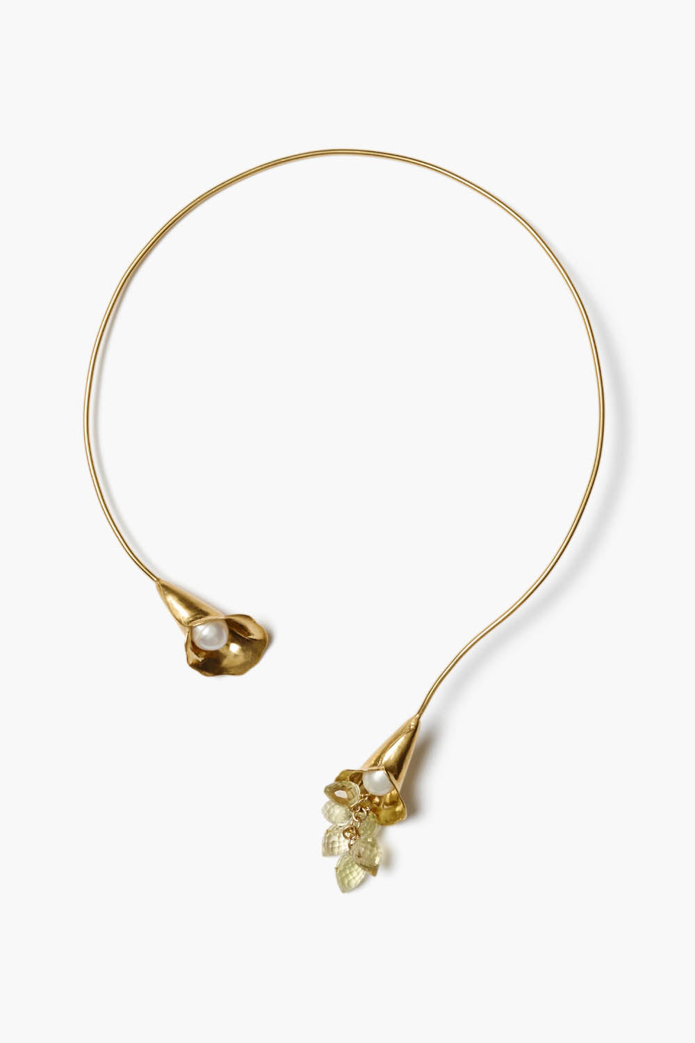 Chan Luu Calla Lily Collar Necklace Gold Mix