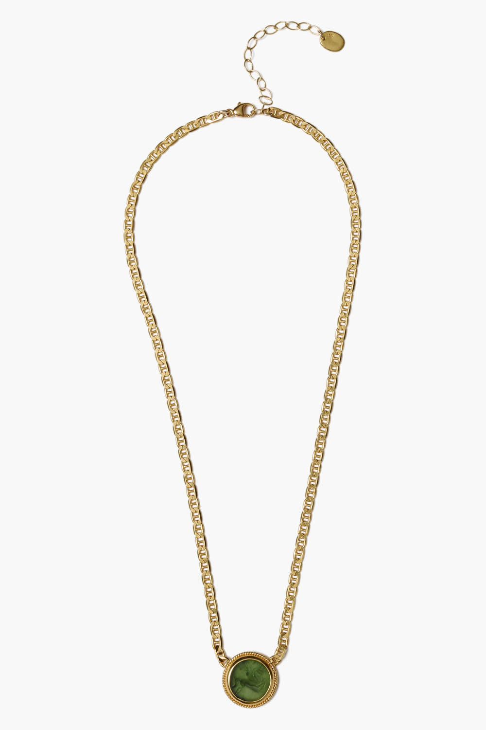 Pegasus Intaglio Necklace Green Jade