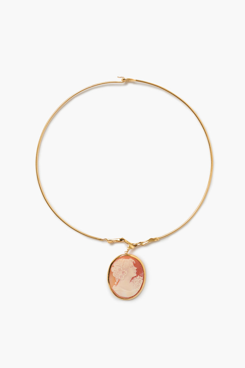 Cameo Collar Necklace Gold