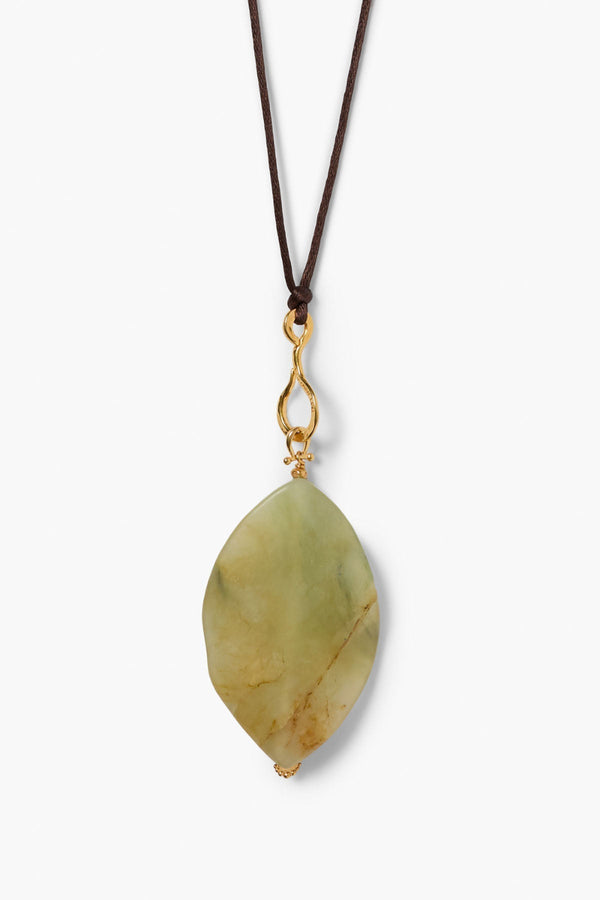 Leaf Cord Necklace New Jade