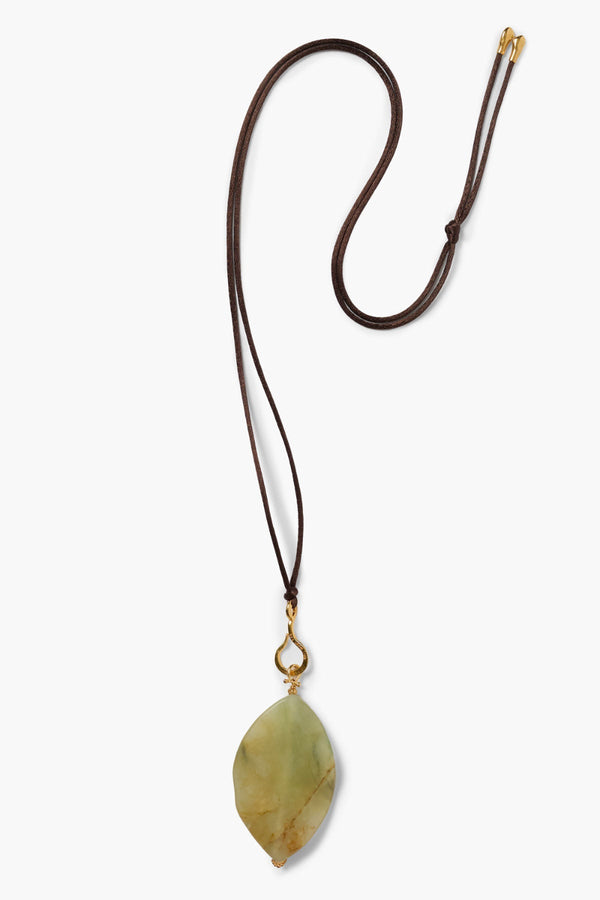 Leaf Cord Necklace New Jade