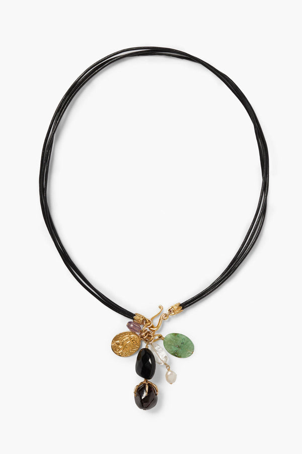 Narcissus Charm Necklace Gold Multi