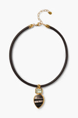 Totem Leather Necklace Hypersthene