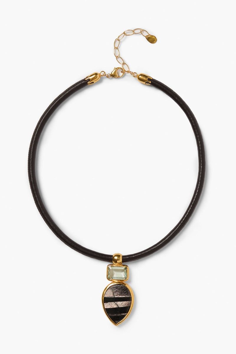 Totem Leather Necklace Hypersthene
