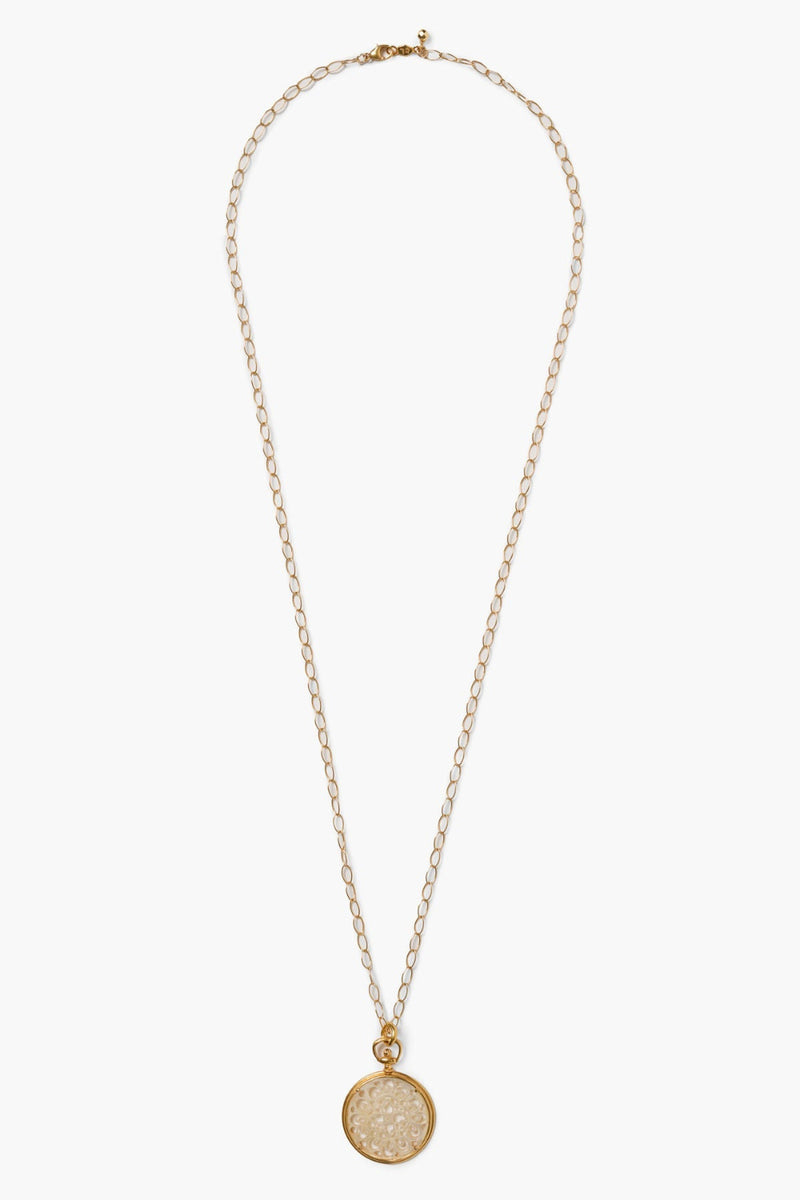 Pocket Watch Necklace White MOP