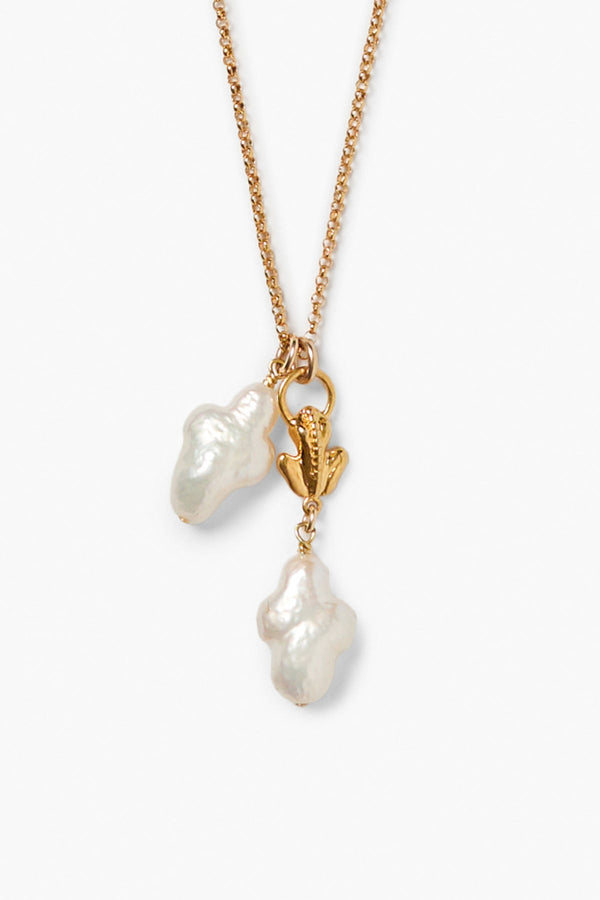 Eve Cross Necklace White Pearl