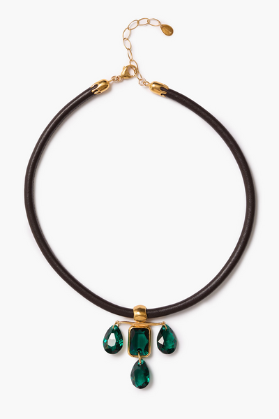 Caroline Collar Necklace Emerald Crystal