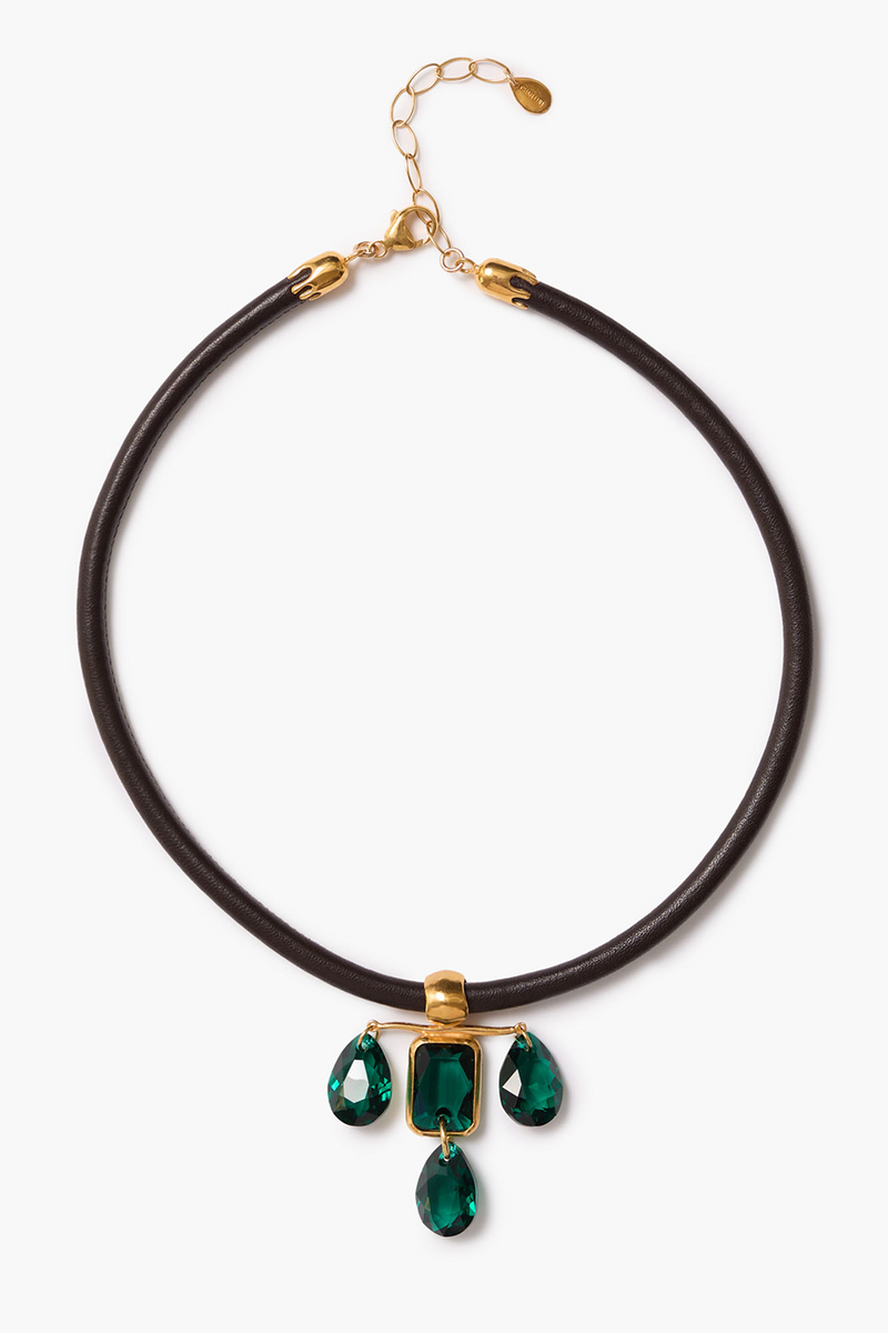 Caroline Collar Necklace Emerald Crystal