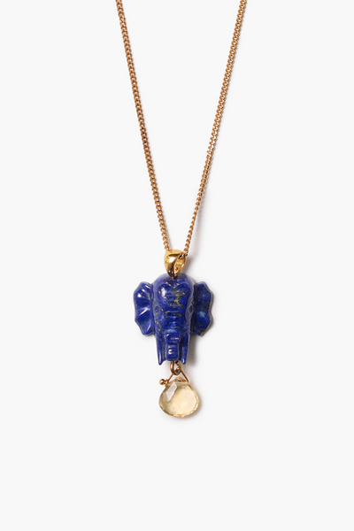 Elephant Necklace Lapis