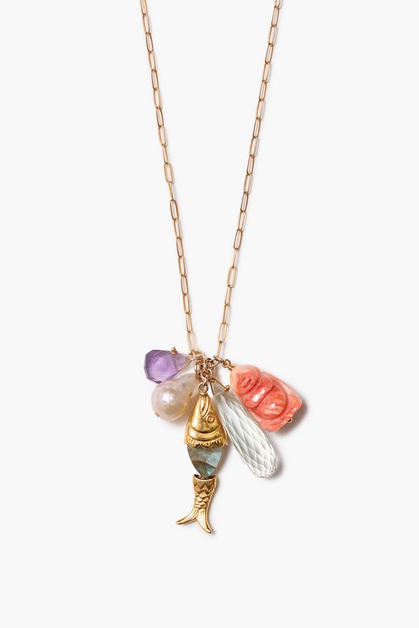 Buddha Charm Necklace Multi