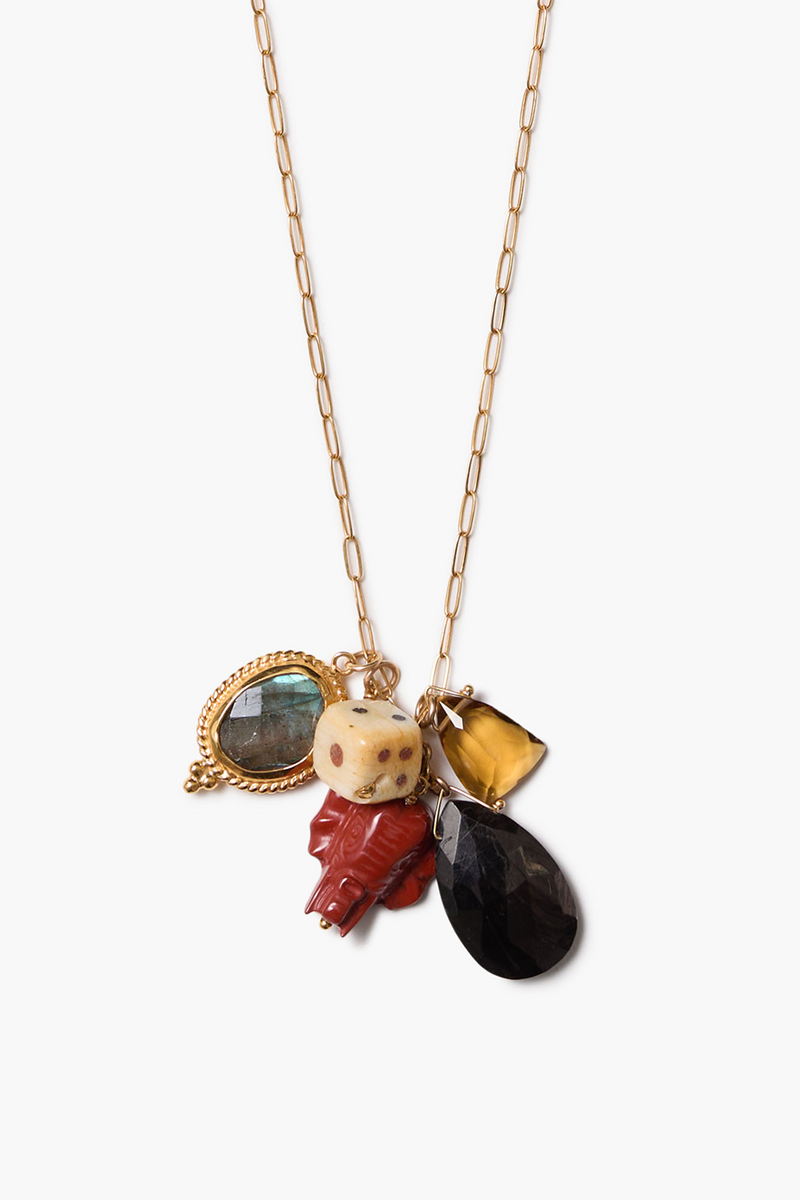 Elephant Charm Necklace Multi