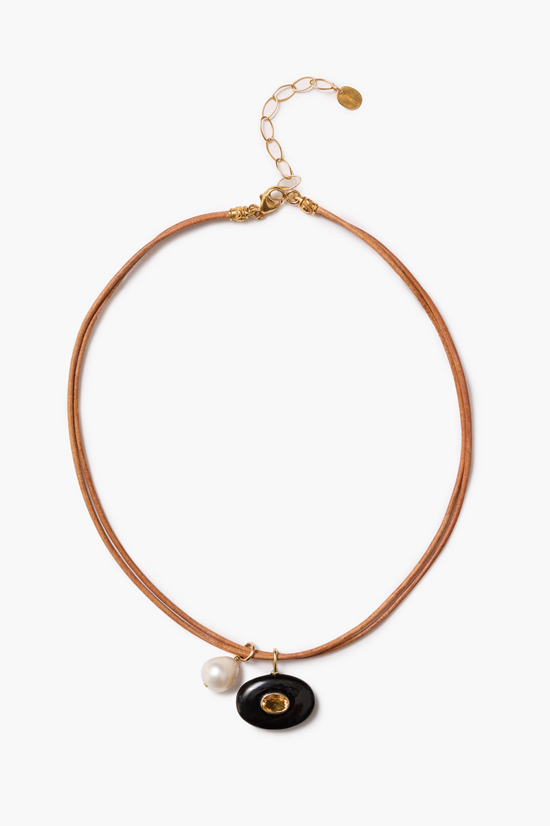 Seed Cord Necklace Onyx