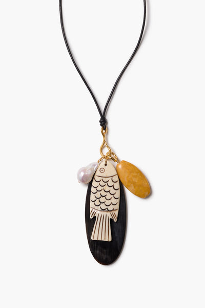 Shoal Leather Charm Necklace Multi