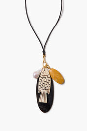 Shoal Leather Charm Necklace Multi