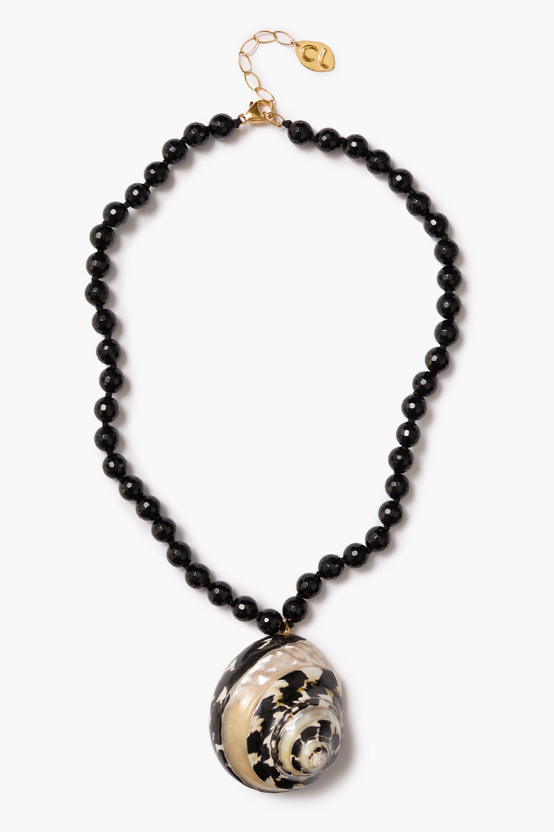 Turbo Shell Necklace Onyx
