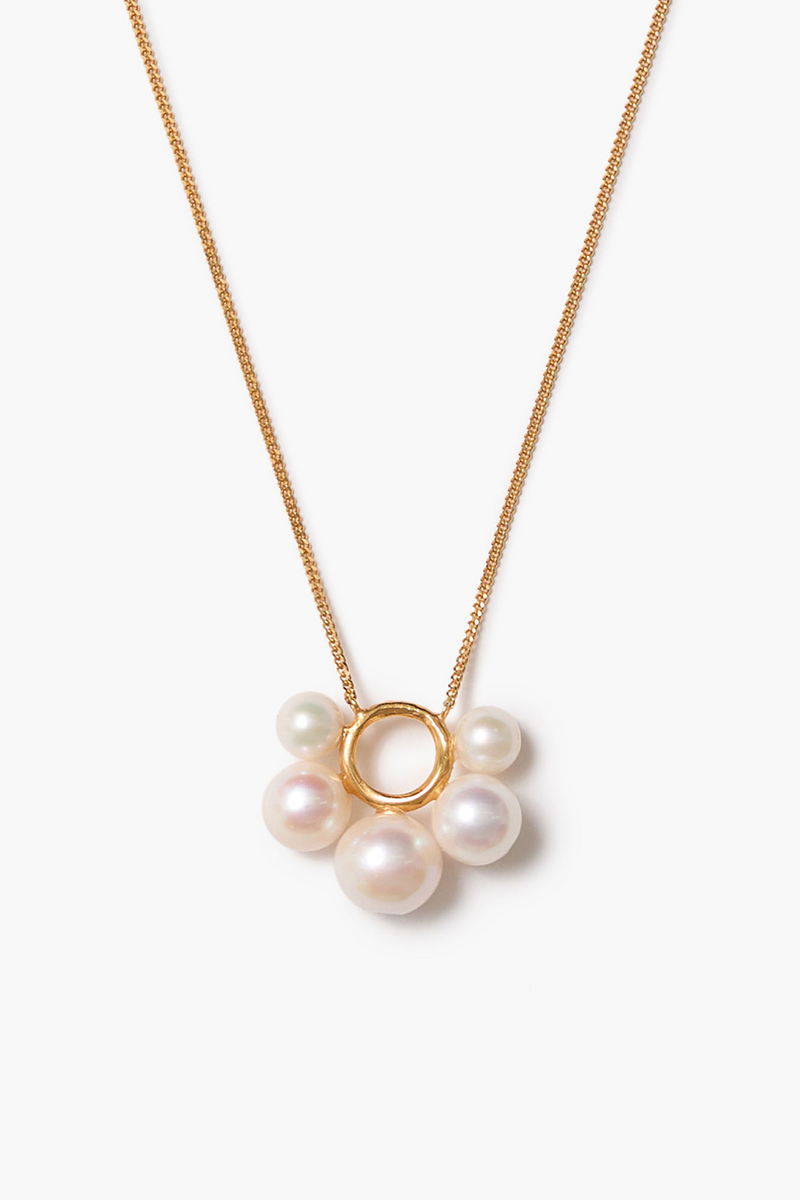 Soleil Pendant Necklace White Pearl