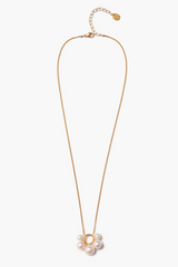 Soleil Pendant Necklace White Pearl