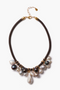 Lea Leather Collar Necklace Pearl