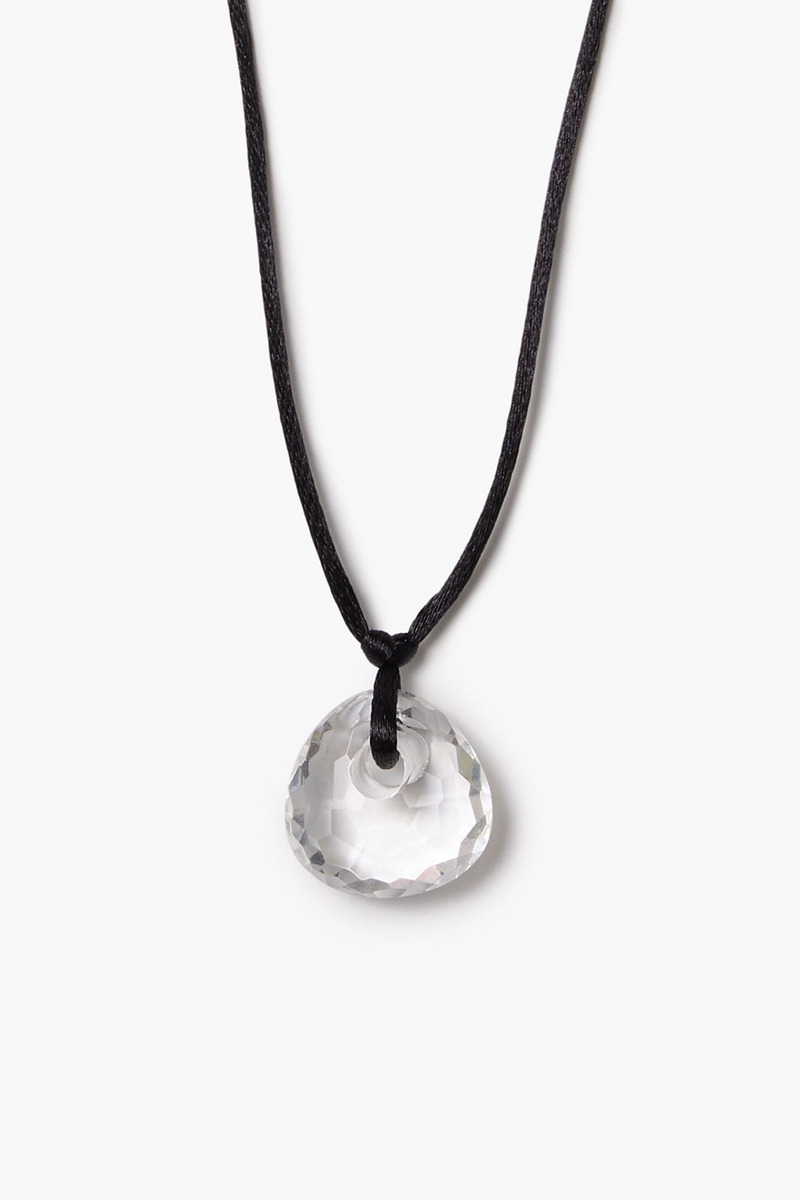 Trapeze Cord Pendant Necklace Clear Quartz
