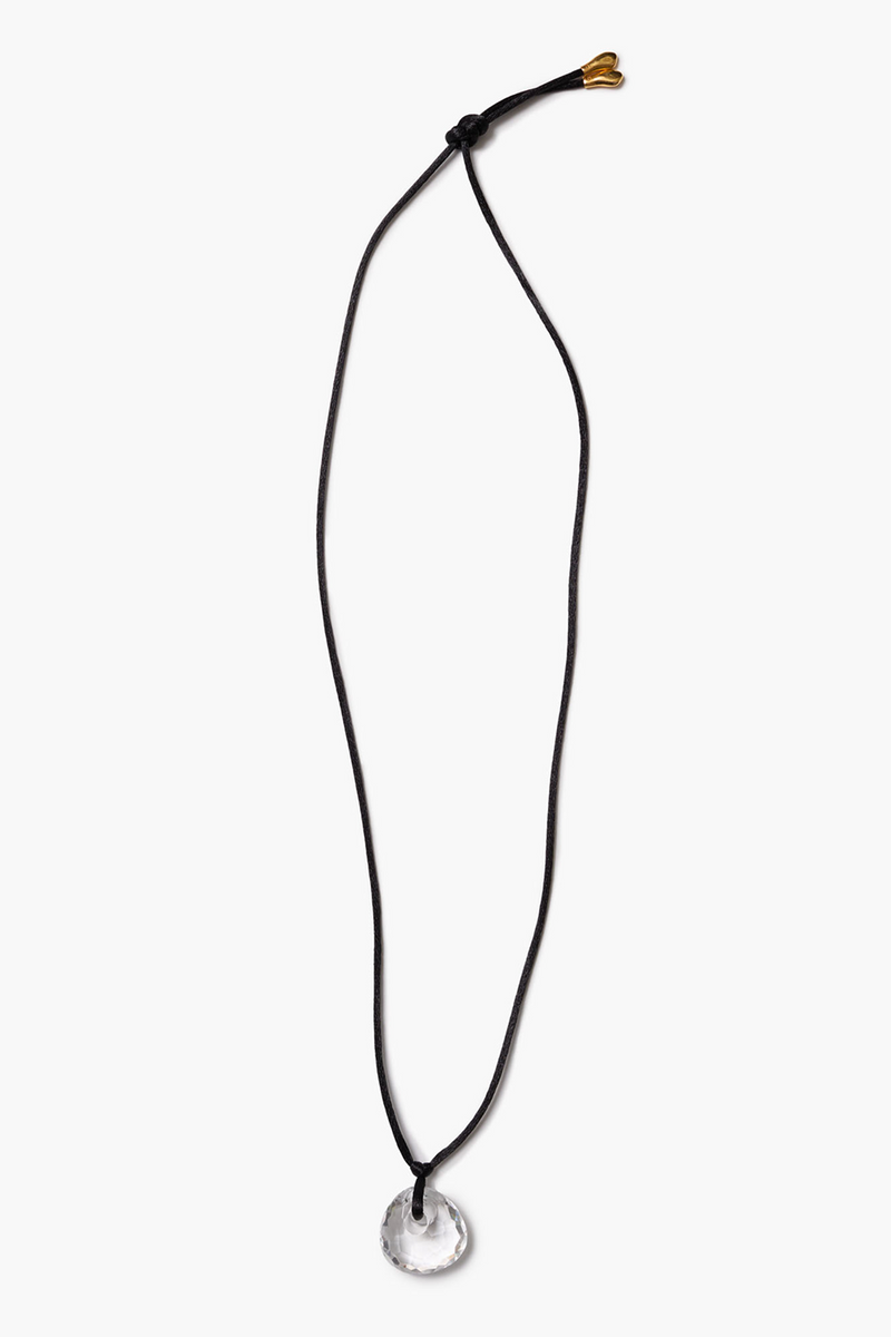 Trapeze Cord Pendant Necklace Clear Quartz