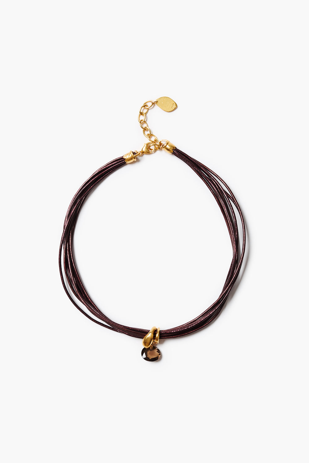 Serpentine Cord Necklace Smoky Quartz