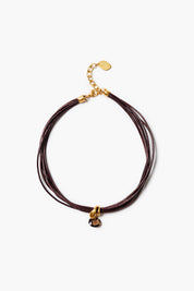 Serpentine Cord Necklace Smoky Quartz