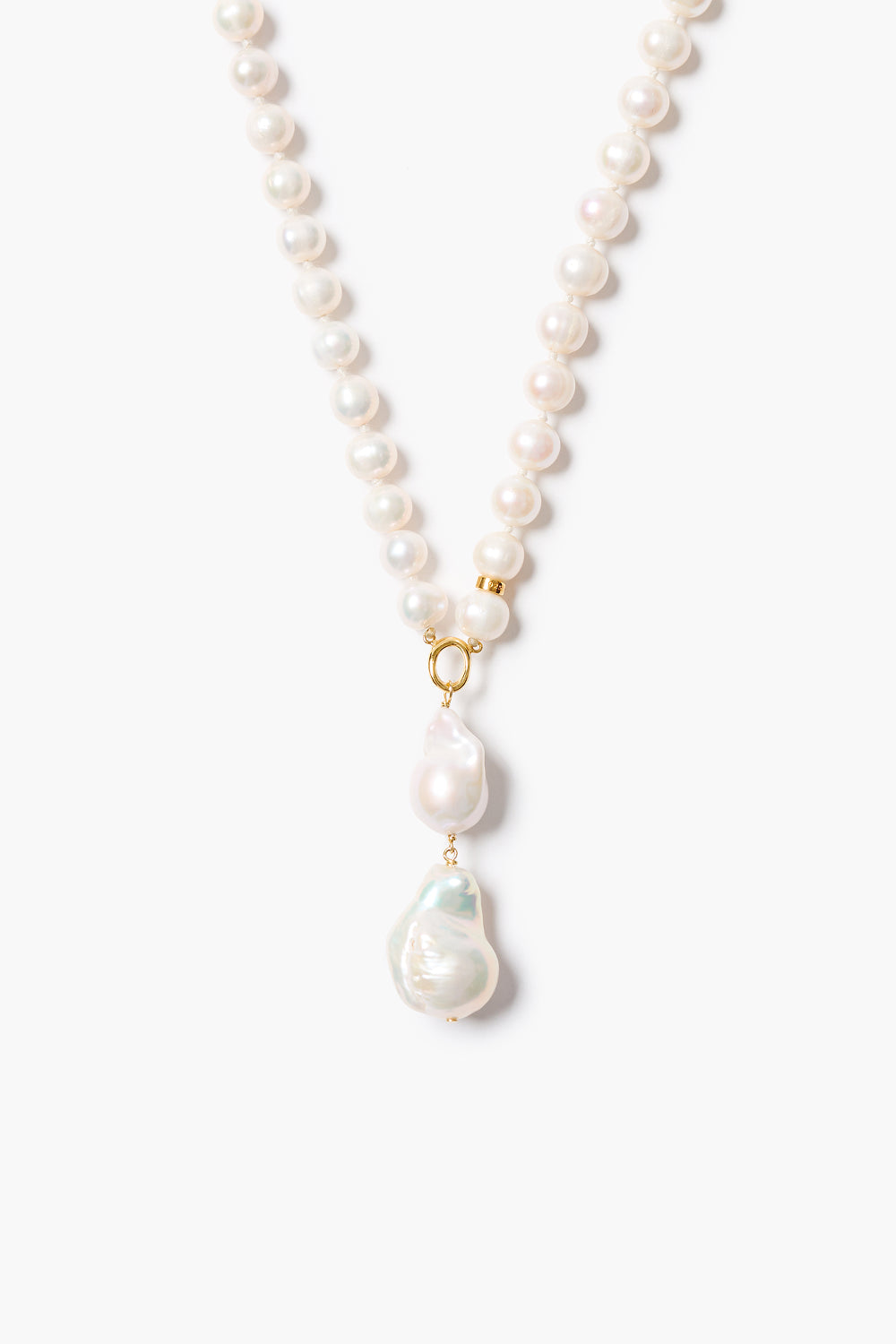Bell Necklace White Pearl