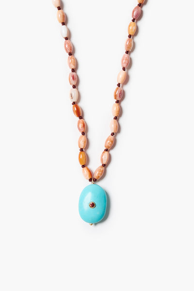 Stone Drop Necklace Turquoise