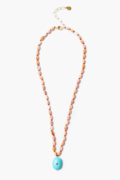 Stone Drop Necklace Turquoise