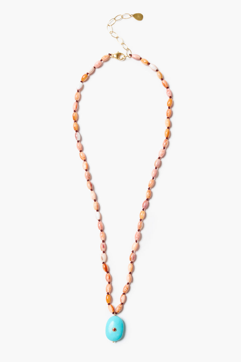Stone Drop Necklace Turquoise