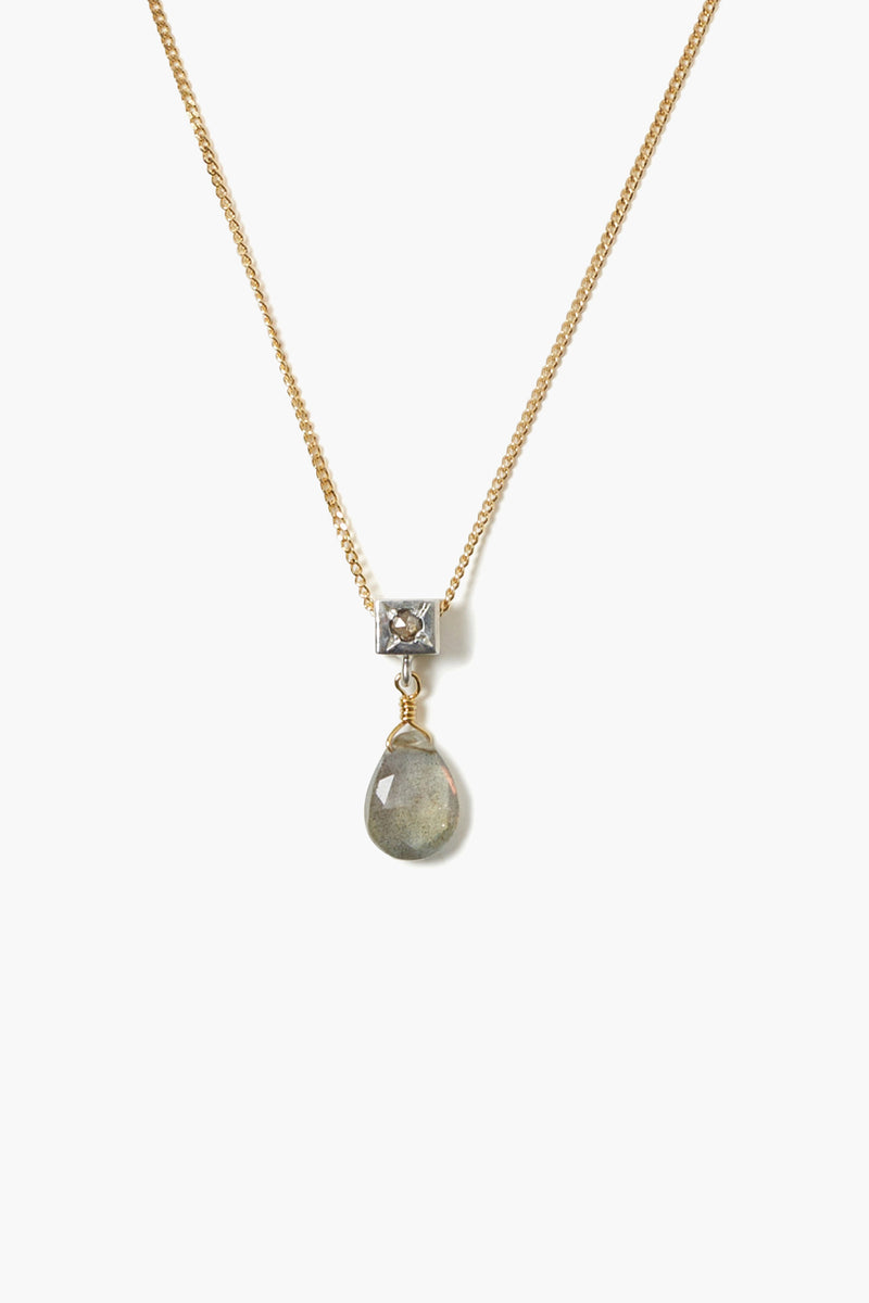 Dewdrop Diamond Necklace Labradorite