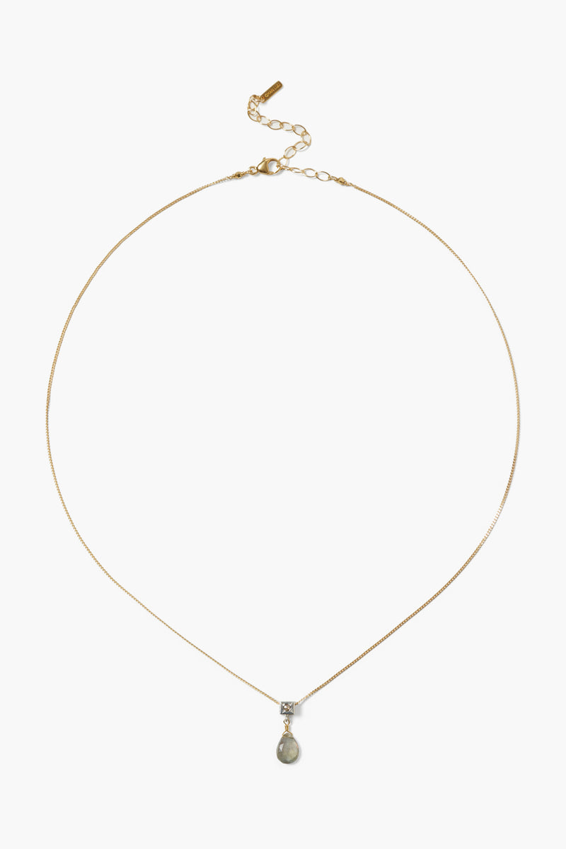 Dewdrop Diamond Necklace Labradorite