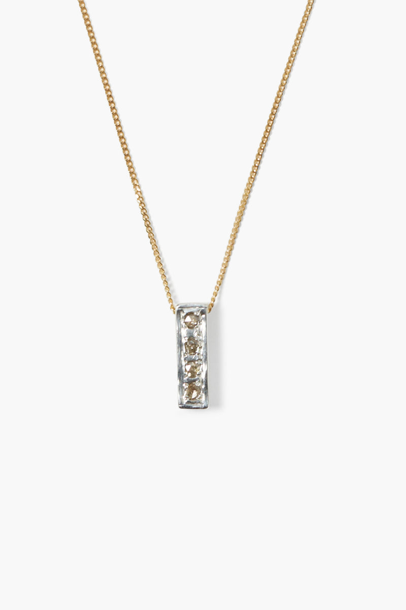 Bar Diamond Necklace Gold Mix