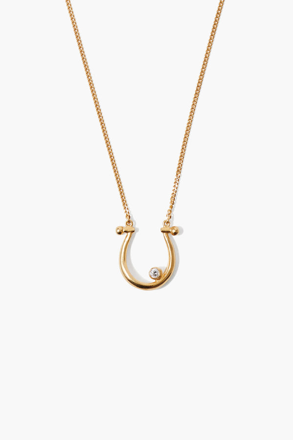 Diamond Horseshoe Necklace Yellow Gold