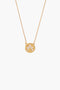 Diamond Initial Coin Necklace Gold