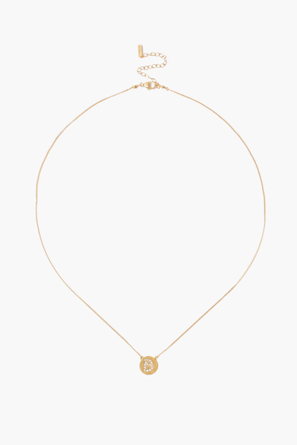 Diamond Initial Coin Necklace Gold