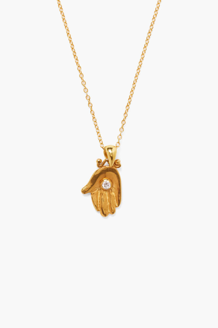 chan luu Diamond Giving Hand Necklace Gold Necklaces