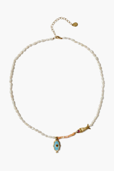 Sedna Evil Eye Necklace Pearl Mix