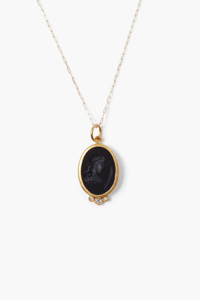 24k Constantine Necklace Onyx